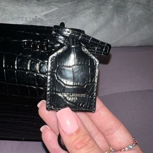 Black leather purse, Saint Laurent Paris, size medium